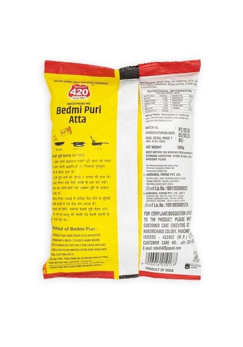 Agrawal's 420 Bites Bedmi Pudi Mix Instant 100% Vegetarian 500 gm (Pack of 2)