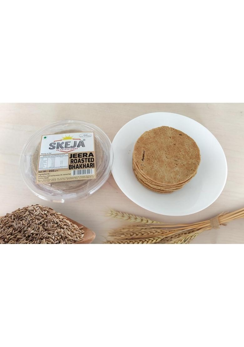 SKEJA By Satvik Foods Methi Jowar Jeera Gud Roasted Bhakhari| No Palm oil |Made With Sunflower Bhakri Snacks | Bhakhri 170 Gram (Pack of 4) (Combo 1)