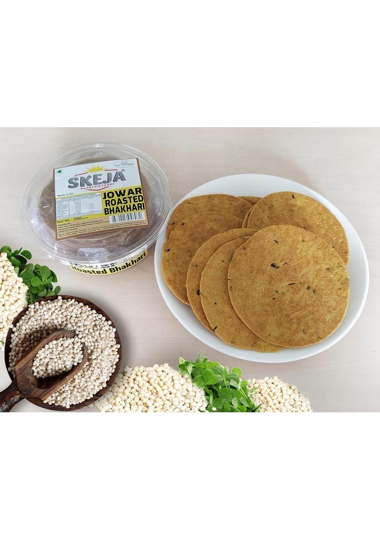 SKEJA By Satvik Foods Methi Jowar Jeera Gud Roasted Bhakhari| No Palm oil |Made With Sunflower Bhakri Snacks | Bhakhri 170 Gram (Pack of 4) (Combo 1)