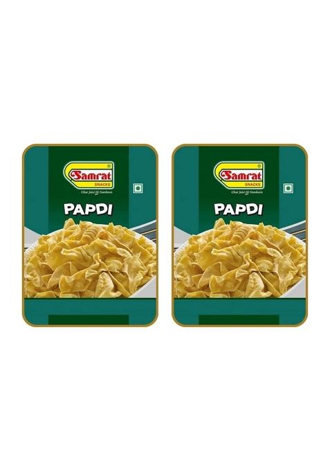 SAMRAT | PAPDI Tangy & Crispy Taste Namkeen| Ghar Jaisi Hi Healthy Snacks| Every Day Fresh Indian Snacks |Traditional (PACK OF 2 (2X400G))