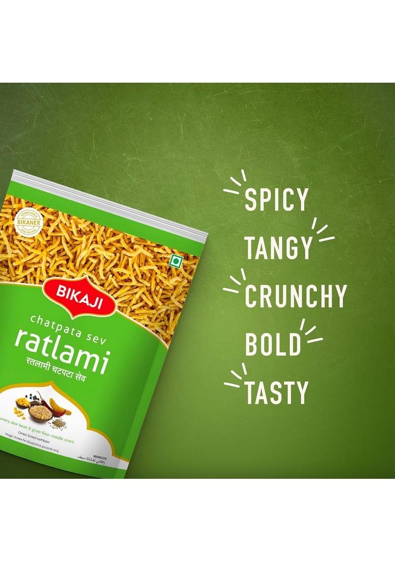 Bikaji Ratlami Chatpata Sev Bhujia | 400g Pack Authentic Indian Snack Made In Bikaner Premium Ingredients Heeng Kick Special Treat for Lovers