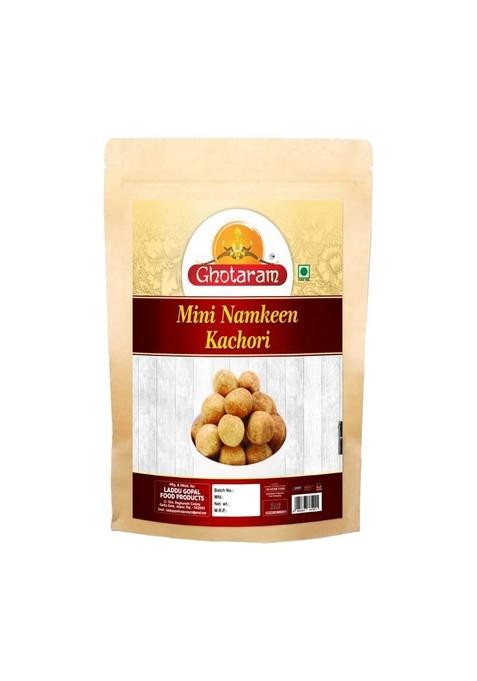 GHOTARAM Allahabad Masale wali Dry Kachori Namkeen Nashta Snack | Delicious & Crunchy Mini Kachaudee Snacks Evening Tea Time Filled with Moong Mung Dal daal-250 * 1Pack
