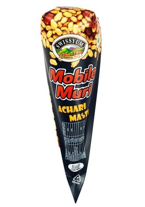 Swissyum Mobile Muri Acharya Masti | Pack of 20 Crispy Masala Street Snack Zesty Puffed Rice Treat