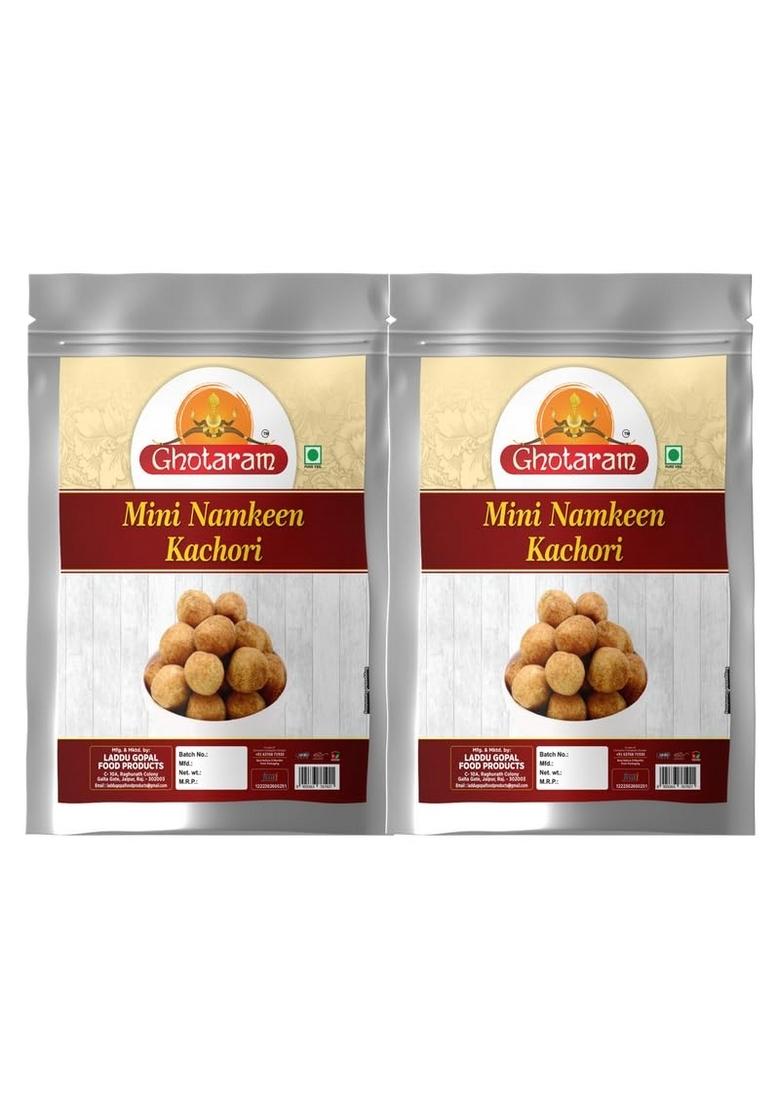 GHOTARAM Homemade Moong Dal Kachori||Baked Mung Namkeen Kachauri||Chatpati Masala Kachaudee||Mini Kachori||Bachcho Ka Favourite Kachori Nashta Tasty Yummy Snack-350g*2Pack
