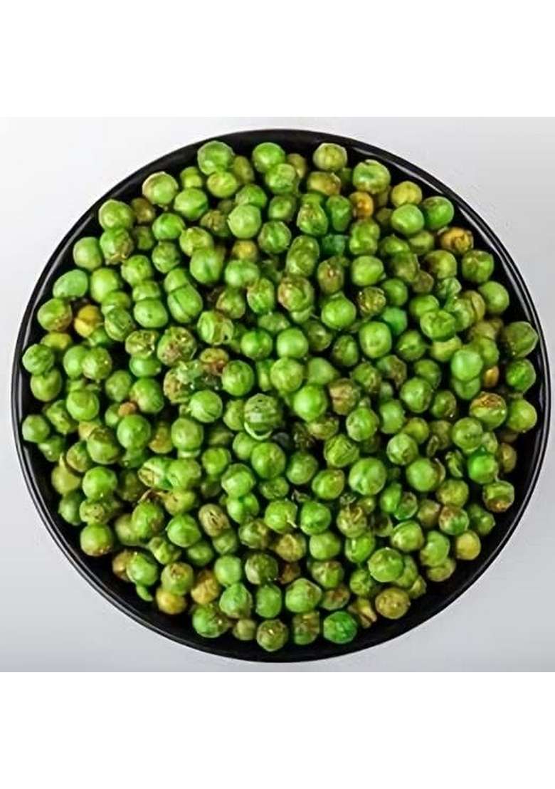 Veganic Organic Roasted Green Peas (Crunchy)|Salted & Masala (Namkeen Matar)|Dried Matar Snacks (250 Gram) - Indya