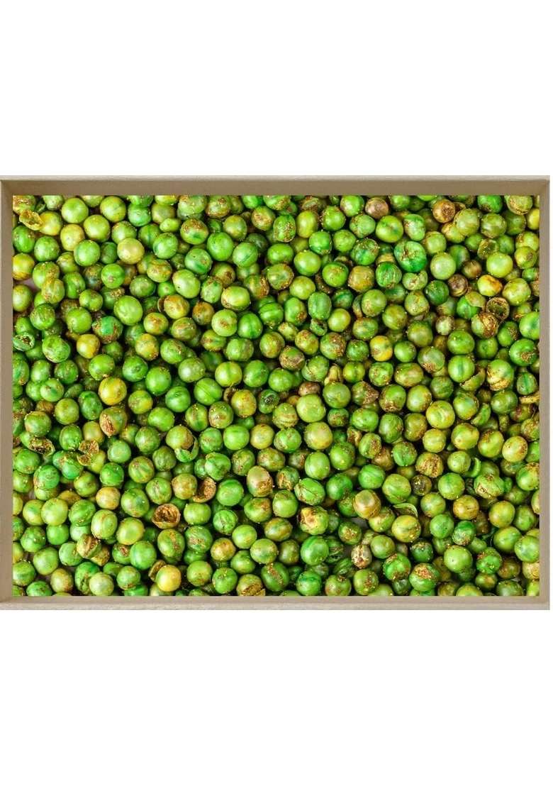 Veganic Organic Roasted Green Peas (Crunchy)|Salted & Masala (Namkeen Matar)|Dried Matar Snacks (250 Gram) - Indya