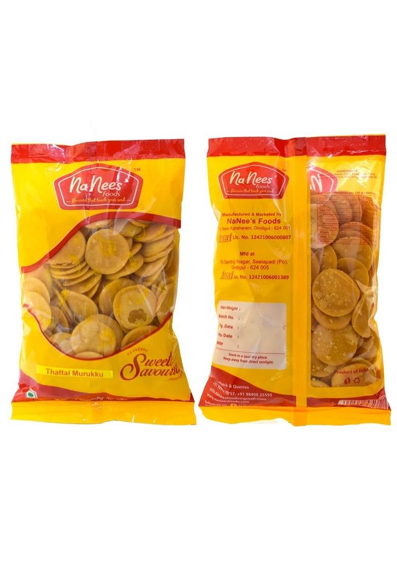 nanees' FOODS Rice Flavor Thattai Murukku|Thattai/Nippattu/Chekkalu|Pack Of 2,300 Grams