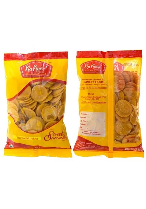 nanees' FOODS Rice Flavor Thattai Murukku|Thattai/Nippattu/Chekkalu|Pack Of 2,300 Grams