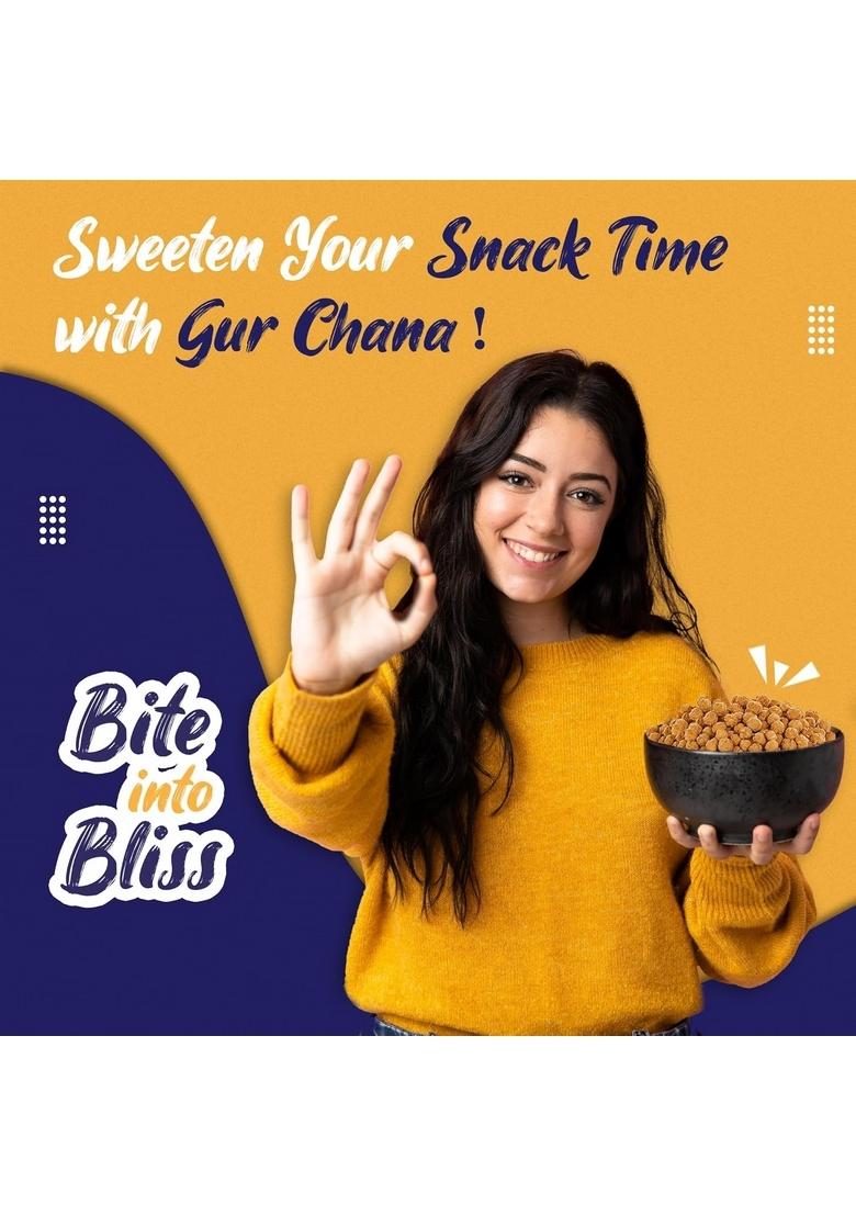 Evolve Gur Chana High Protein Healthy Snack for Adults and Kids | No Artificial Colors or Added Sugar Vegan Boosts Immunity Ready to Eat 100g