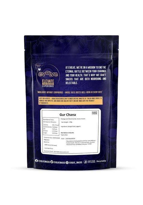 Evolve Gur Chana High Protein Healthy Snack for Adults and Kids | No Artificial Colors or Added Sugar Vegan Boosts Immunity Ready to Eat 100g