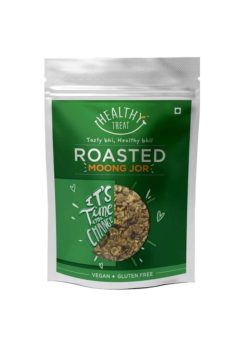 Healthy Treat Roasted Green Moong Jor 150gm | Snack, 100% Oil-Free Snack High Protein, Gluten Free, Vegan - Indya