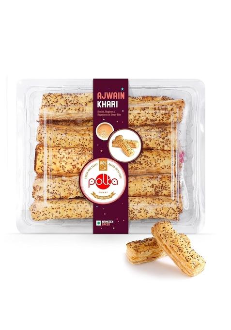 POLKA Pack of 3, Ajwain Khari Snacks, Namkeen Snacks 350 X 3 = 900 Gm, Family Combo Pack,Gift Set
