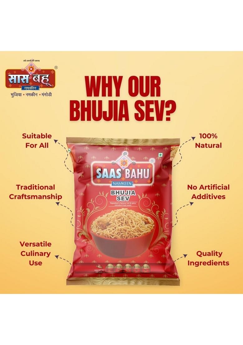 Saas Bahu Special Tasty Mixture Namkeen & Bhujia Sev 800gm combo (Pack of 2, 400gm Each)