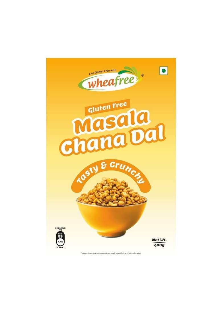 wheafree Gluten Free Masala Chana Dal (400gm) | Ready to Eat Snacks Indian Tasty and Crunchy Tangy Spicy Taste - Indya