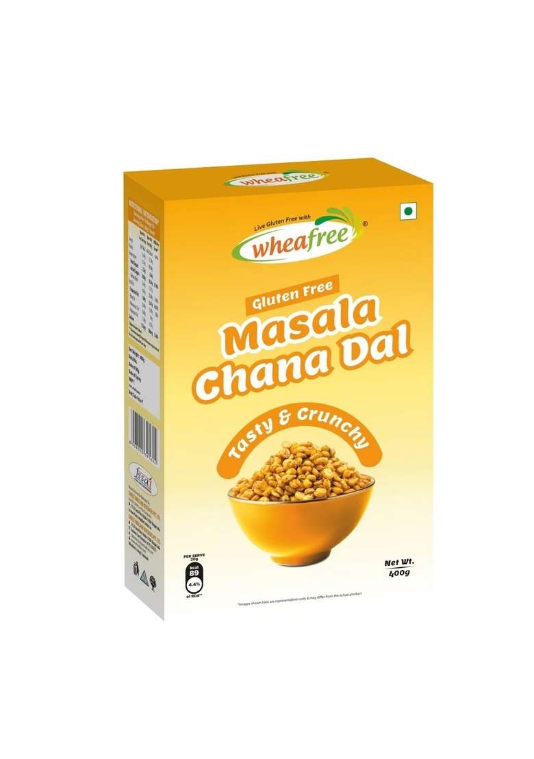 wheafree Gluten Free Masala Chana Dal (400gm) | Ready to Eat Snacks Indian Tasty and Crunchy Tangy Spicy Taste - Indya