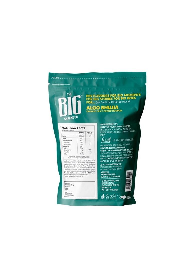THE BIG SNACKS CO Aloo Bhujia 400g Pack | Classic Indian Namkeen Crispy, Spicy & Flavorful Snack