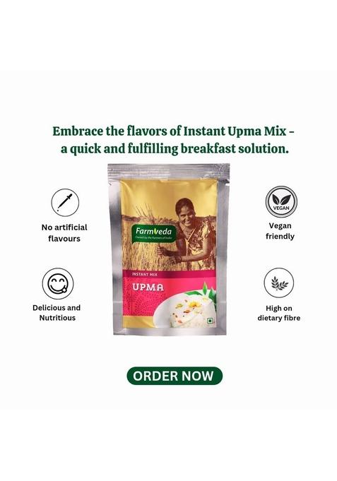Farm Veda Farmveda Ready to Eat Instant Breakfast Meal | Lemon Poha Mix & Upma Combo