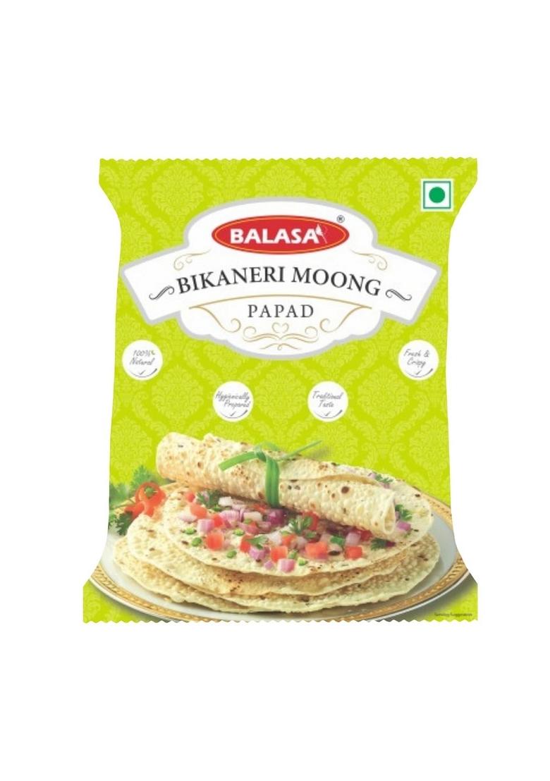 Balasa Bikaneri Moong Dal Papad (200 Gms Packet) | Traditional Indian Snack Easy to Roast or Fry