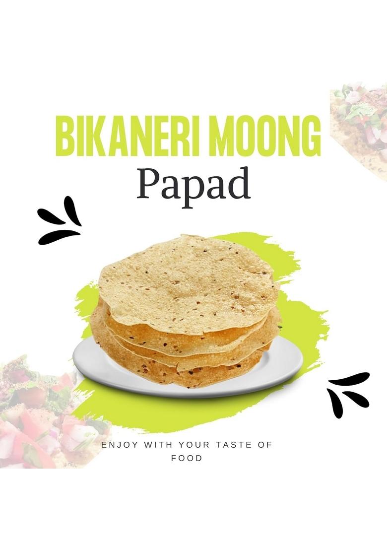 Balasa Bikaneri Moong Dal Papad (200 Gms Packet) | Traditional Indian Snack Easy to Roast or Fry