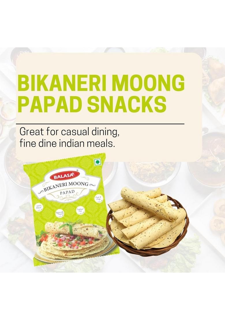 Balasa Bikaneri Moong Dal Papad (200 Gms Packet) | Traditional Indian Snack Easy to Roast or Fry