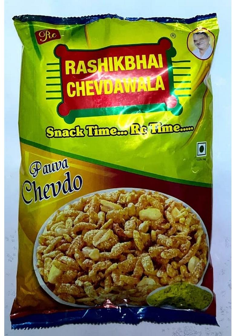RASIKBHAI CHEVDAWALA RASHIKBHAI Poha Chevda 450GM Special Mix Namkeen Snacks for Foodie Traditional Indian Tea-time snack, perfect kids tiffin, Fun to share, Namkeen, Healthy (Poha Chevda)