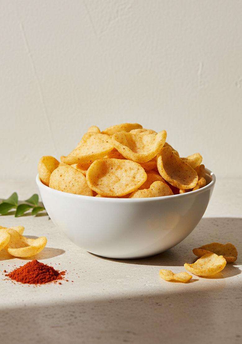 Veganic Soya Katori | Cup Tasty & Healthy Masala Soyabean Snacks Fiber Gluten Free Snack Roasted Oil (400 G) - Indya