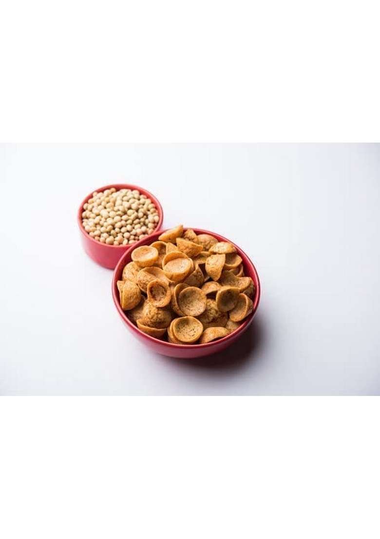 Veganic Soya Katori | Cup Tasty & Healthy Masala Soyabean Snacks Fiber Gluten Free Snack Roasted Oil (400 G) - Indya
