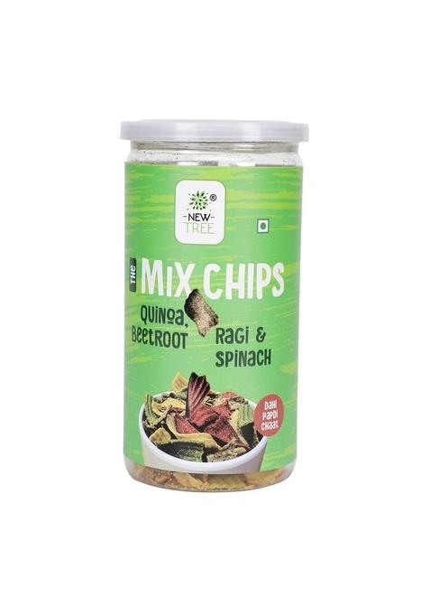 New Tree Mix Chips -Dahi Papdi Flavour (225gms) II Anytime snacks Light crispy of Ragi, Quinoa, Beetroot & Spinach