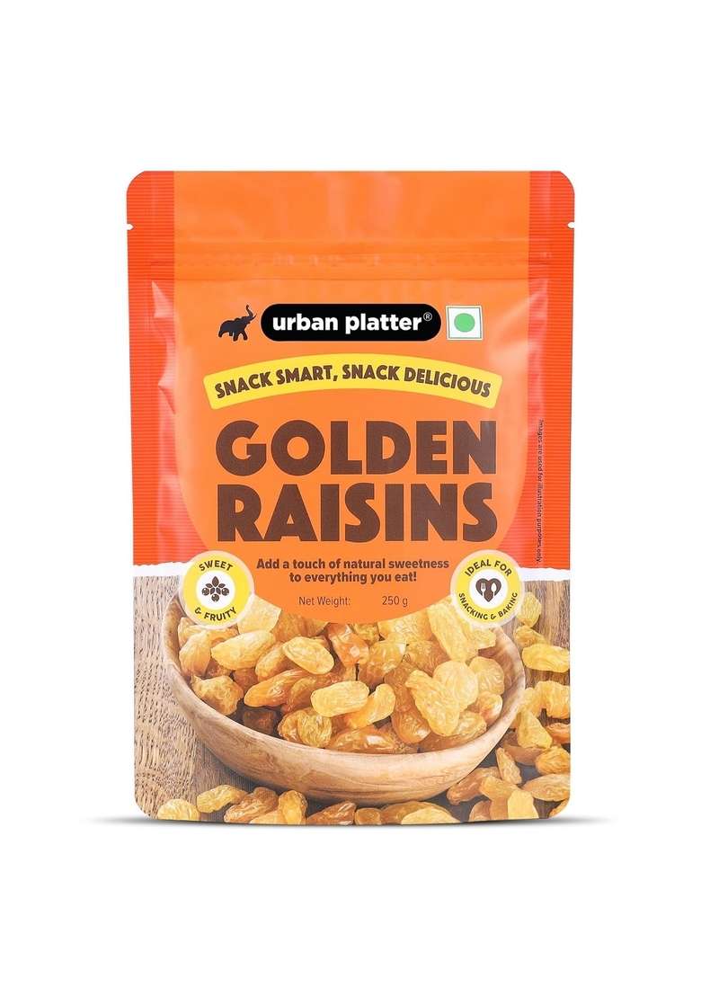 urban platter Indian Golden Raisins, 250g (Sweet & Chewy | Sun-Dried Naturally Perfect for Desserts Festive Cooking) - Indya