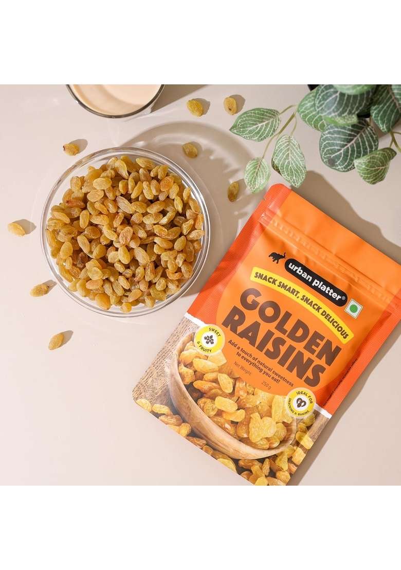 urban platter Indian Golden Raisins, 250g (Sweet & Chewy | Sun-Dried Naturally Perfect for Desserts Festive Cooking) - Indya