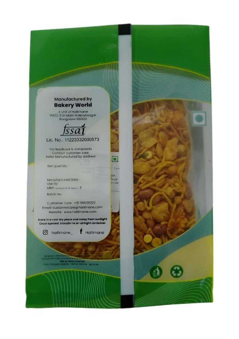 HALLI MANE Corn Flakes Mixture Oil-Free Roasted Namkeen Snack (Corn Flakes, Peanuts, Cashew, Raisins) Healthy for All 200g Pack - Indya