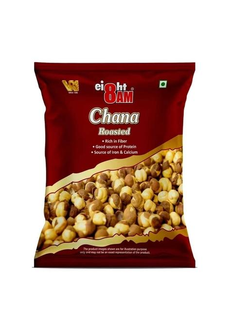 8 AM Roasted Chana, 475g (Pack of 2), Chickpeas, Delicious and Tasty Bhuna Rich in Minerals, High Dietary Fibre Healthy Snack