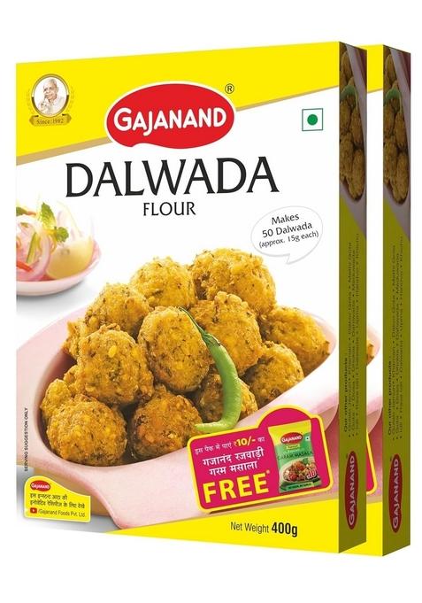 GAJANAND Dalwada Mix Flour, 400 garms (Pack of 2) / Instant Mix, Ready to Cook/for Healthy & Tasty Snacks/Breakfast