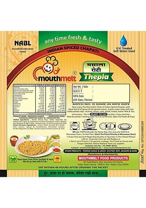 Mouthmelt Methi Masala + Jain Special Thepla Pack of 4 | Ready to Eat,Rosted, Not Fried 3 (With Garlic and Ginger 1