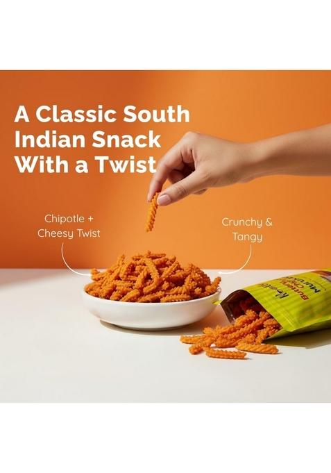 ROOTLY Buttery Chipotle Murukku | South Indian Snack with a twist Crispy, Tangy Chakli Tea Time & Party No Palm Oil or Preservatives Pack of 2 (400 gm)