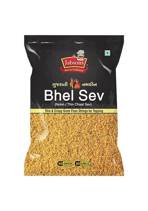Jabsons Gujarati Namkeen Bhel Sev | Light & Crispy Chaat Snack 160g Nylon Sev, Namkeen, Perfect for Tea Time Zero Transfat Cholestrol