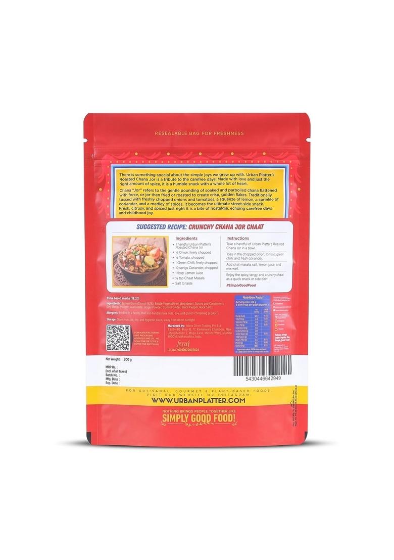 urban platter Roasted Chana Jor, 200g (High Protein, High Fiber, Palm-Oil Free | Non Fried Nostalgic Indian Snack Flattened Whole Bengal Gram)