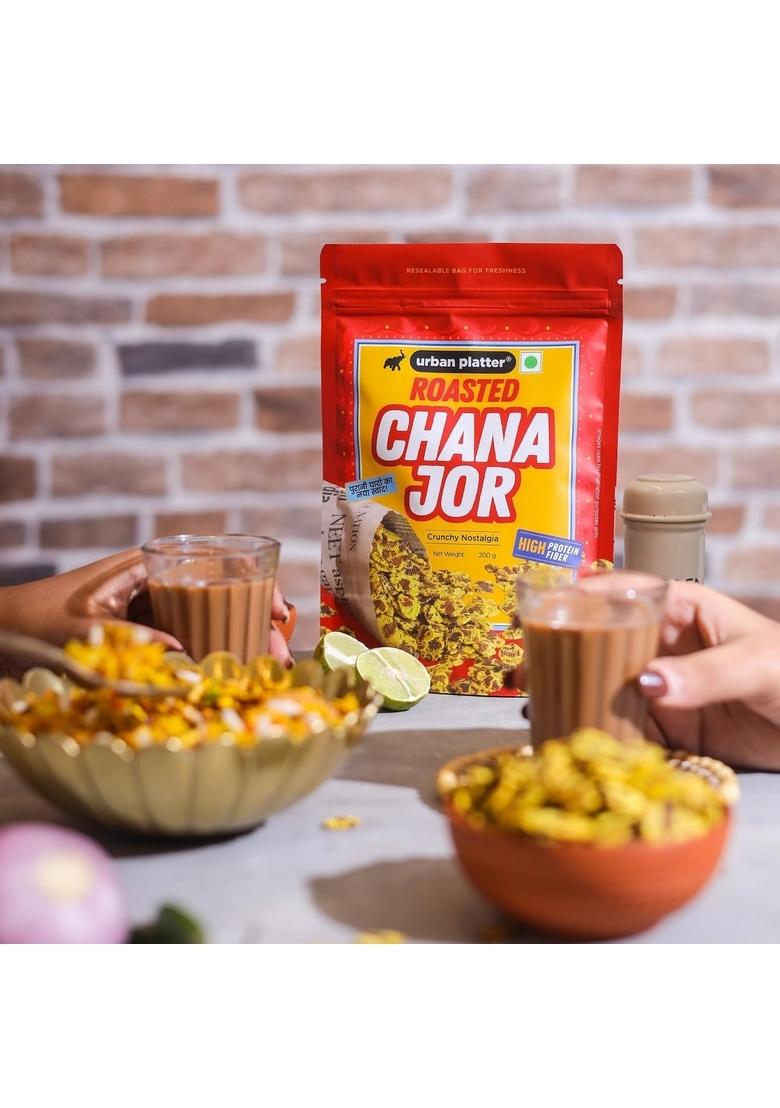 urban platter Roasted Chana Jor, 200g (High Protein, High Fiber, Palm-Oil Free | Non Fried Nostalgic Indian Snack Flattened Whole Bengal Gram)