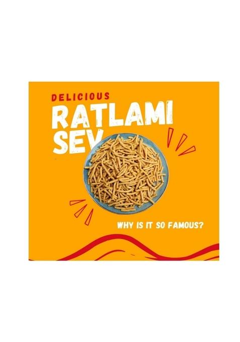 OKHLI MUSAL BRAND Namkeen Farshan Ratlami Sev/Besan Bhujia Long Sev Snack/Ratlami Sev/Indore's Famous Crispy & Crunchy Snack from the Heart of Madhya Pradesh-250 * 1Pack