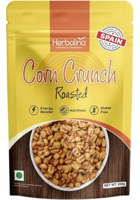 Herbolina Corn Crunch Roasted 200gm | Premium Kernels High Fibre & Protein Gluten-Free Savoury Snack Crunchy On-the-Go