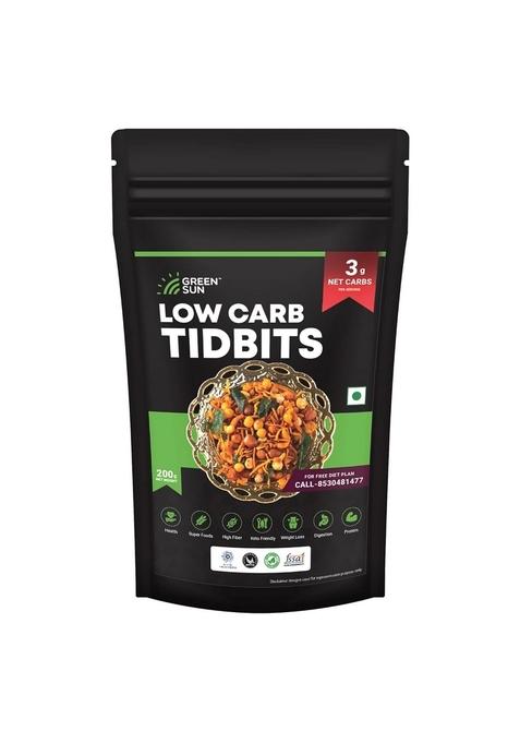 Green Sun Pure Veg Low Carb Tidbits | Pack of 1 Healthy Mixture Namkeen Bhujia Keto Friendly Tasty Savoury Snack Calorie