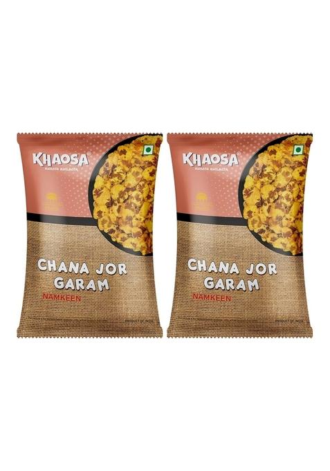 KHAOSA Chana Jor Garam | 400g Authentic Indian Namkeen Spicy and Crunchy Snack Nutritious & Flavorful Gluten-Free, Vegan 200g Each Pack of 2