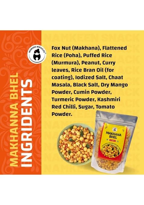 Momade Miracles Makhana Bhel 180g (PACK OF 2) | (Foxnut) Diet Mixture Namkeen Gluten free & Savouries High Protein Party Snack Delightfully Ready to Eat Snacks