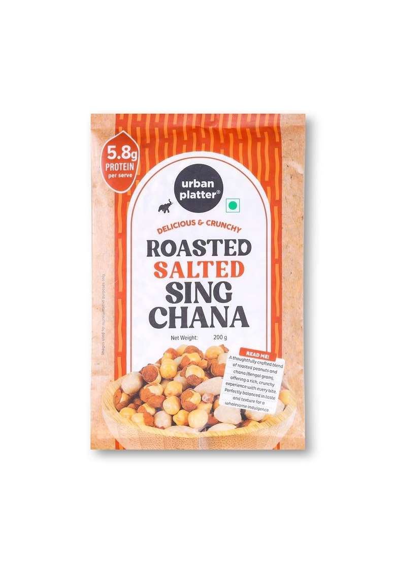 urban platter Roasted Salted Sing Chana, 200g (The OG Indian Protein-rich Healthy Snack | Vacuum Packed) - Indya