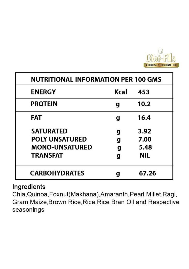Diet-Fils Roasted Multigrain Snacks No Onion Garlic Based Mix Combo (130 gmx3 Pack)