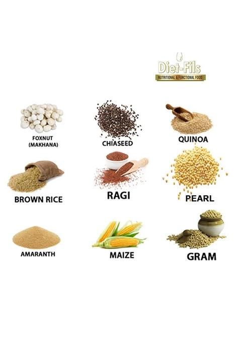 Diet-Fils Roasted Multigrain Snacks No Onion Garlic Based Mix Combo (130 gmx3 Pack)