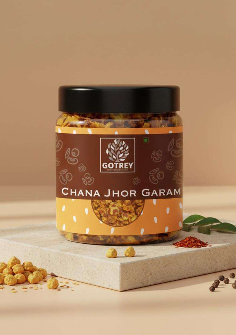 GOTREY Healthy Fresh Roasted Chana Jor Garam Namkeen Oil Free Rich Protine Cruncy Tasty Traditional Indian Snacks (800 gm) - Indya