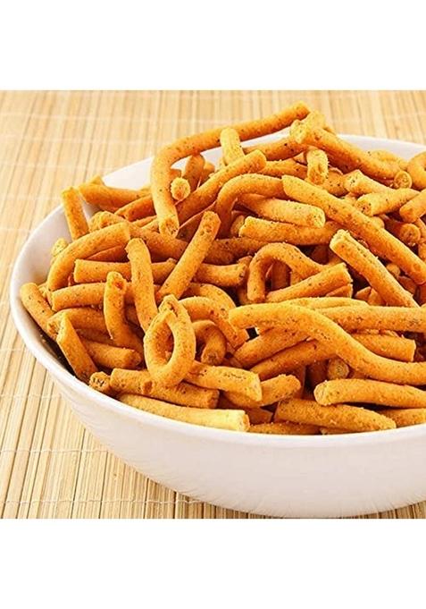 Organic Orchard Rajasthani Special Khokha Sev/Jadi Sev 400 g | Spicy Namkeen Stick Made with All Natural Ingredients No Palm Oil Perfect Topping For Foods Sabji