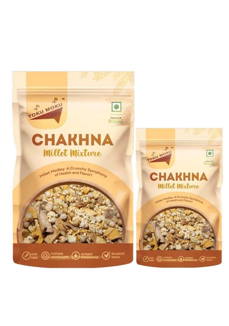 TOKU MOKU Moku- Chakhna Millet Mixture Namkeen | Crunchy and Healthy Party Snack Pack 2 Piece combo - Indya