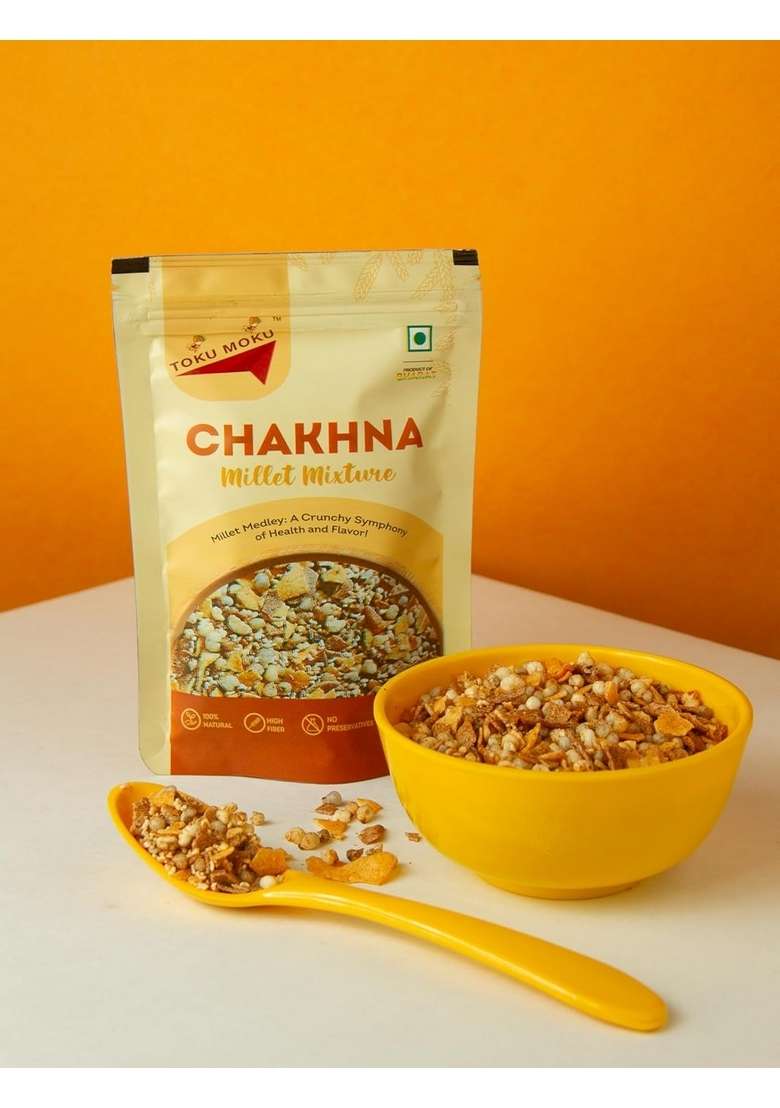 TOKU MOKU Moku- Chakhna Millet Mixture Namkeen | Crunchy and Healthy Party Snack Pack 2 Piece combo - Indya
